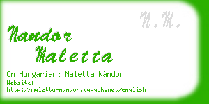 nandor maletta business card